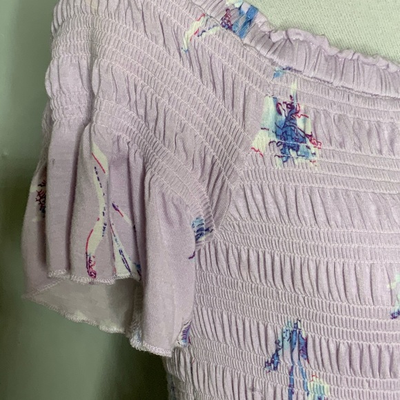 A Pea In A Pod Lavender Floral Elastic Bust Top L - Picture 9 of 12